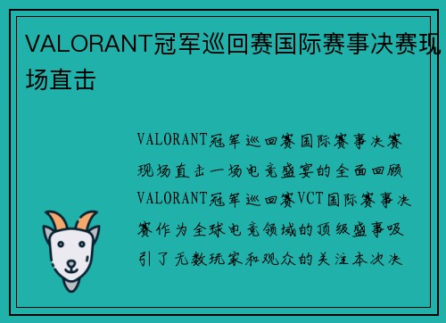 VALORANT冠军巡回赛国际赛事决赛现场直击